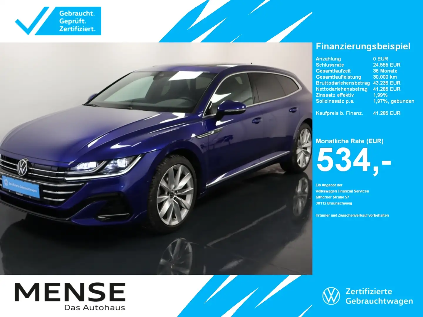 Volkswagen Arteon Shooting Brake 1.4 eTSI DSG R-Line |Navi Bleu - 1