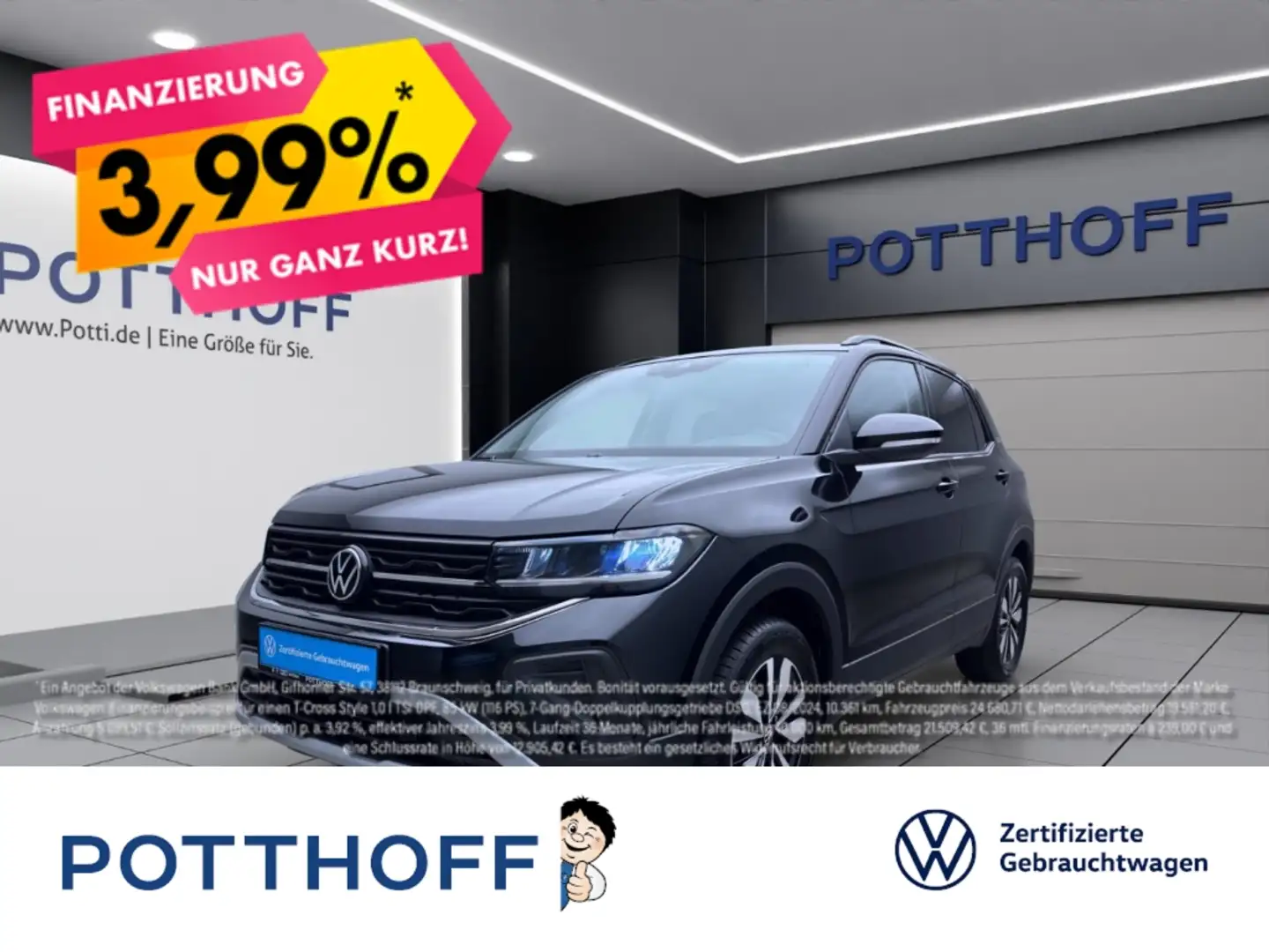 Volkswagen T-Cross 1.0 TSI GOAL NAVI KLIMA PDC SHZG Schwarz - 1