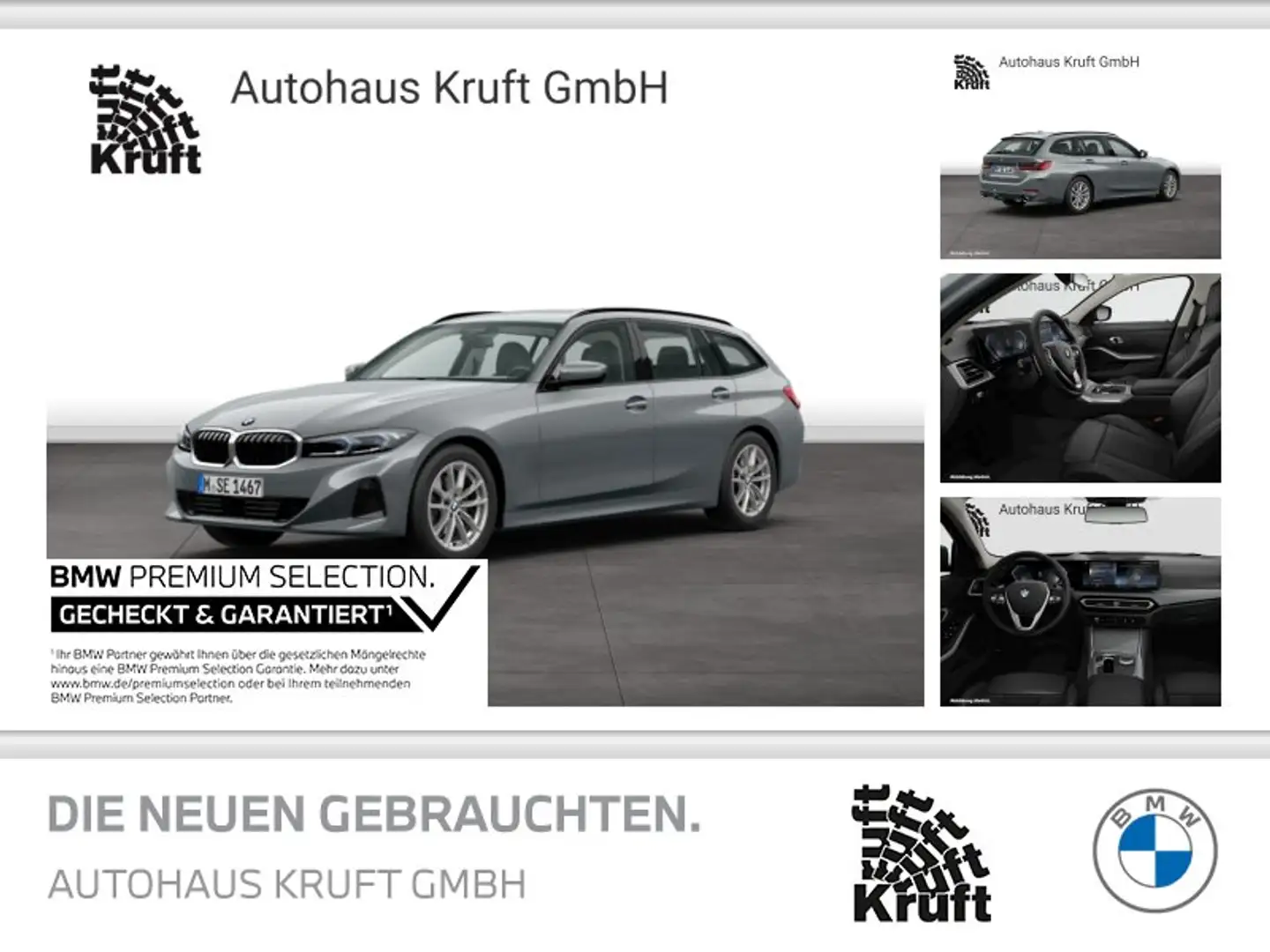 BMW 318 i Touring LC PROF+HUD+AHK+KAMERA+SPORTSITZ+ACC Grau - 1