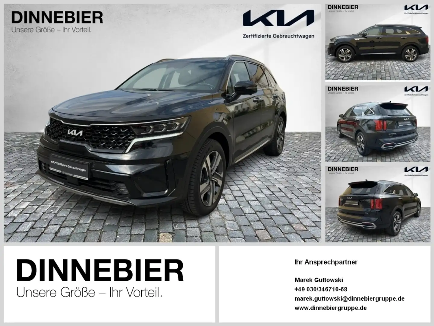 Kia Sorento 1.6T HEV Platinum AWD+Glasdach+360° Negru - 1