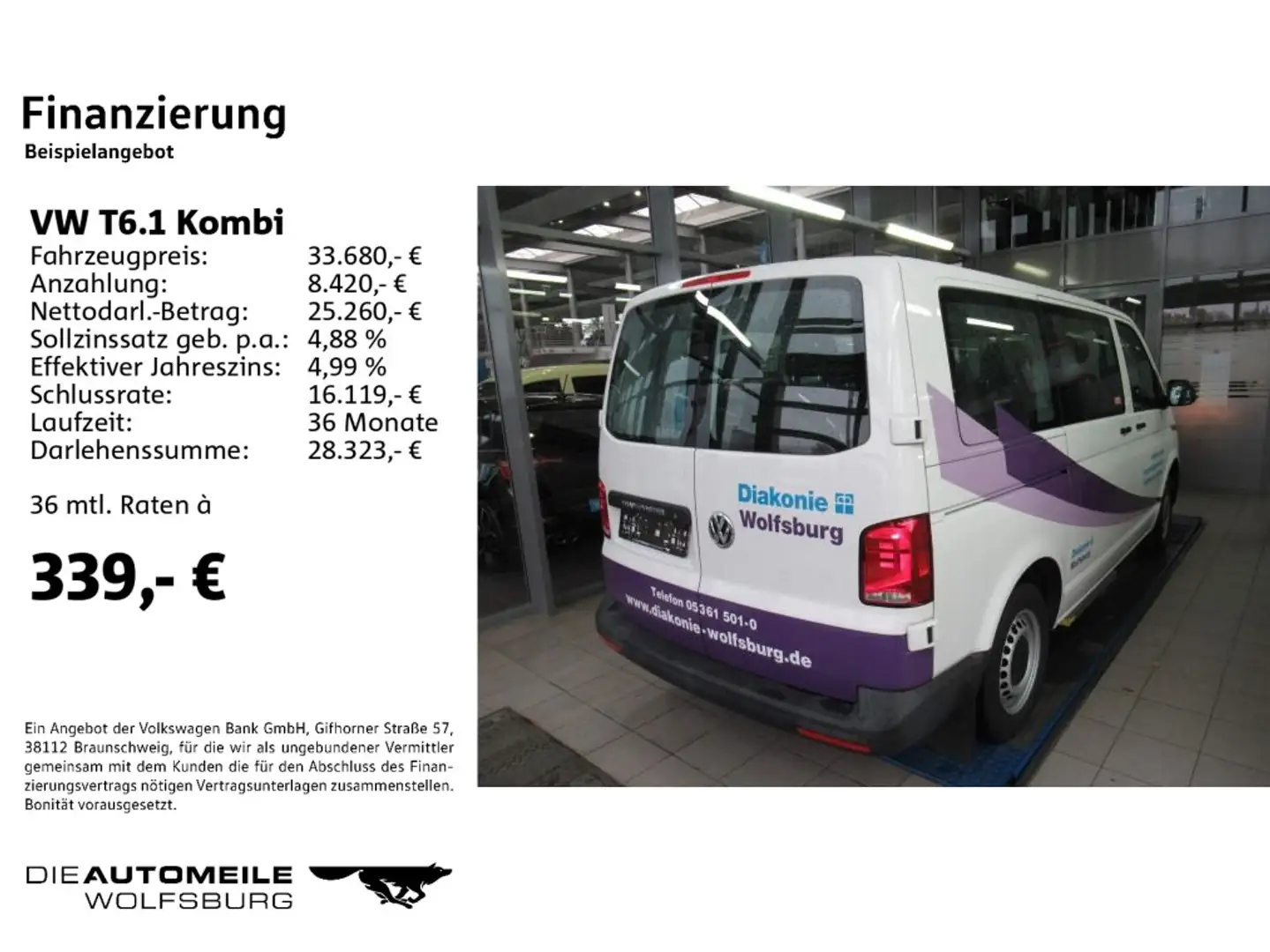 Volkswagen T6.1 Kombi 2.0 TDI Klima/Radio Blanc - 2