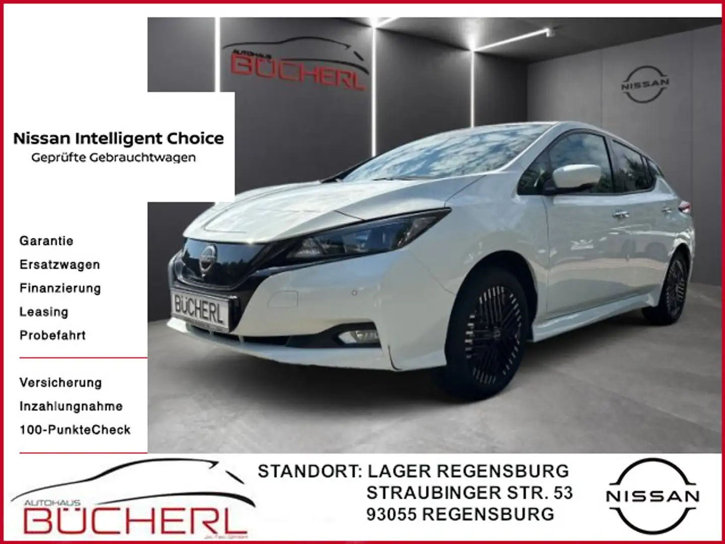 Nissan Leaf e+ N-Connecta Navi, Klima, 360°-Kam, SHZ Blanc - 1