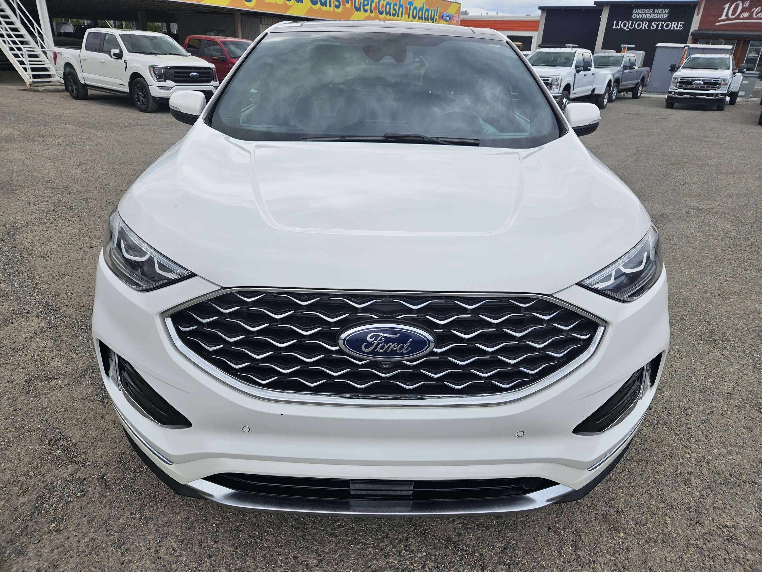 Star White Metallic Tri-Coat 2021 Ford Edge SUV / Crossover All-Wheel Drive 8-Speed Automatic