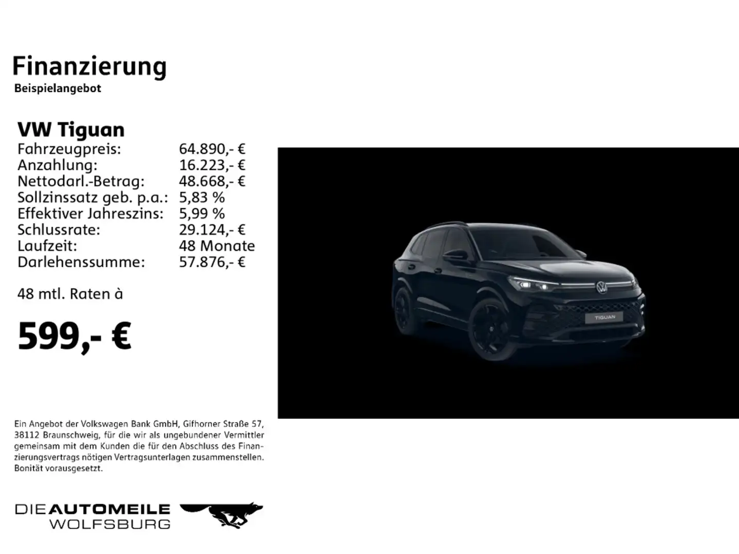 Volkswagen Tiguan 1.5 eHybrid OPF DSG R-Line "Black Style" Schwarz - 2