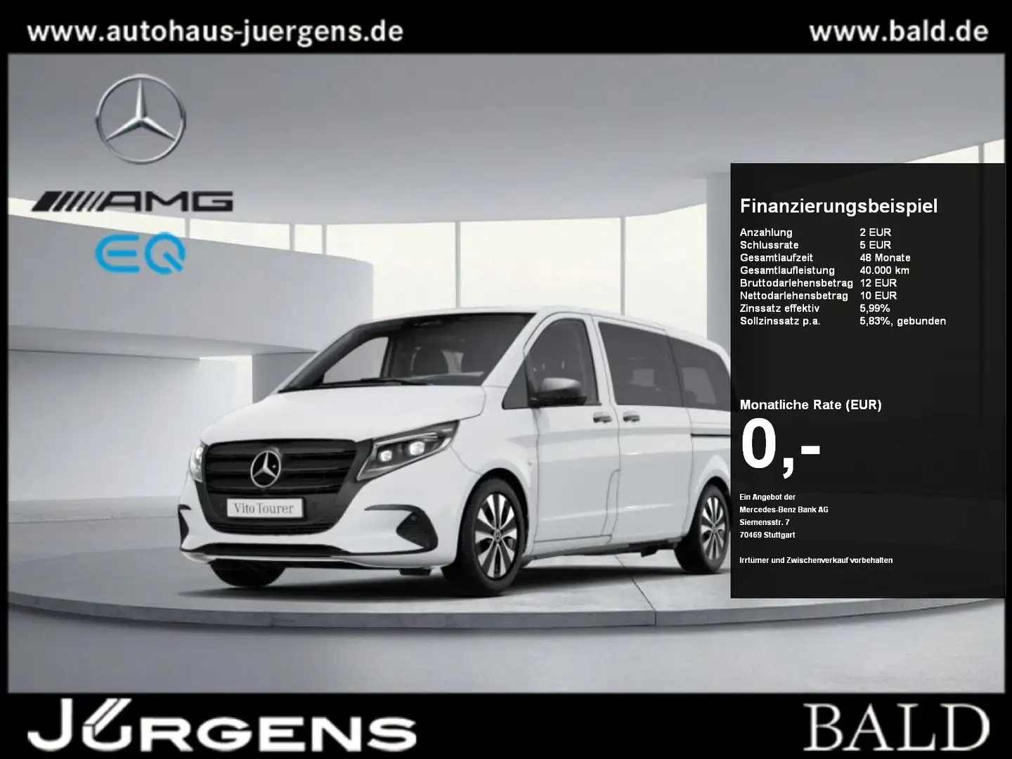 Mercedes-Benz Vito 119 Lang Tourer/PRO/MOPF/MBUX/Totw/Cam/Temp Weiß - 1