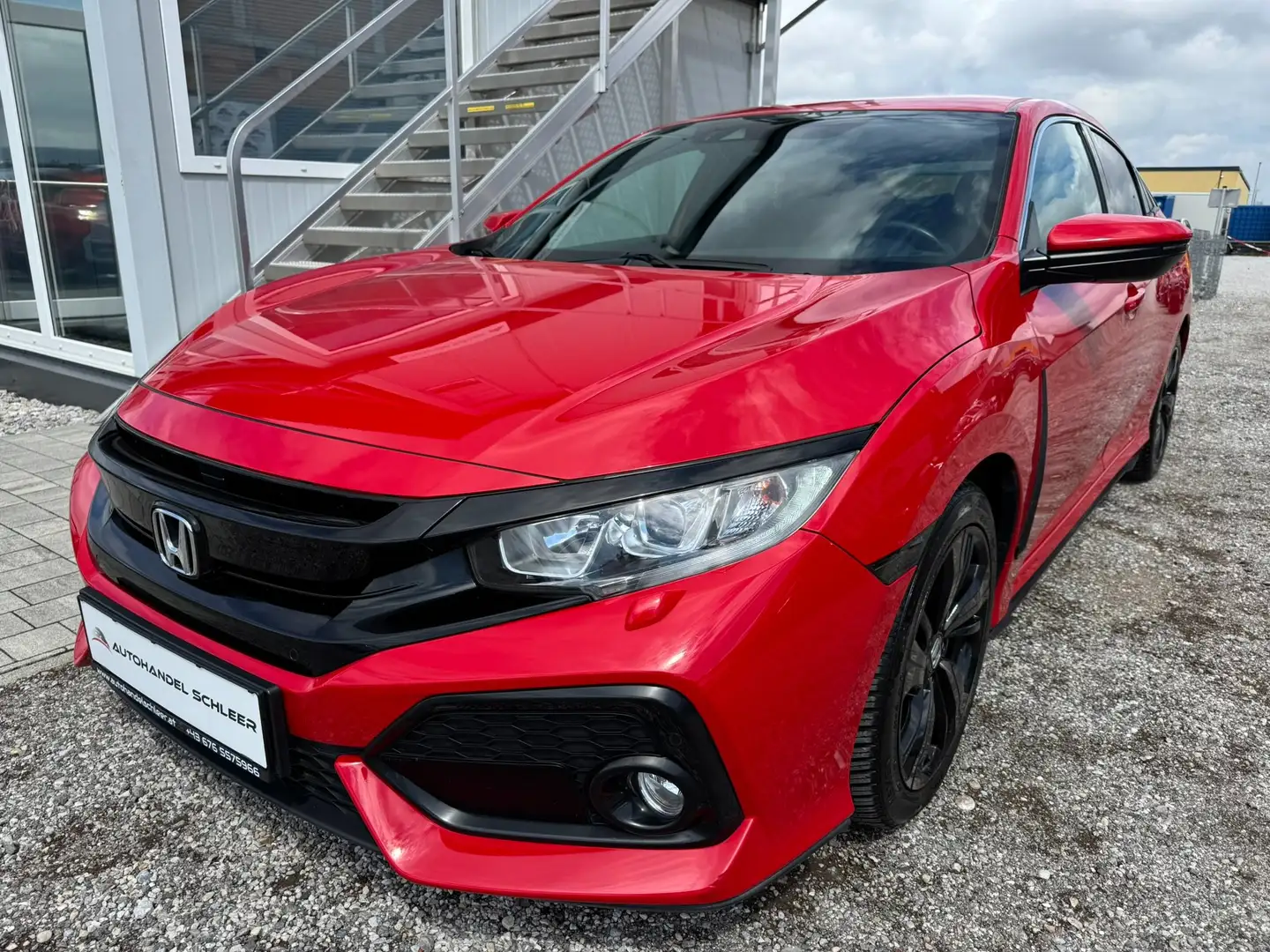 Honda Civic 1,0 VTEC Turbo Elegance_1 Besitzer_NAVIGATION Rot - 1