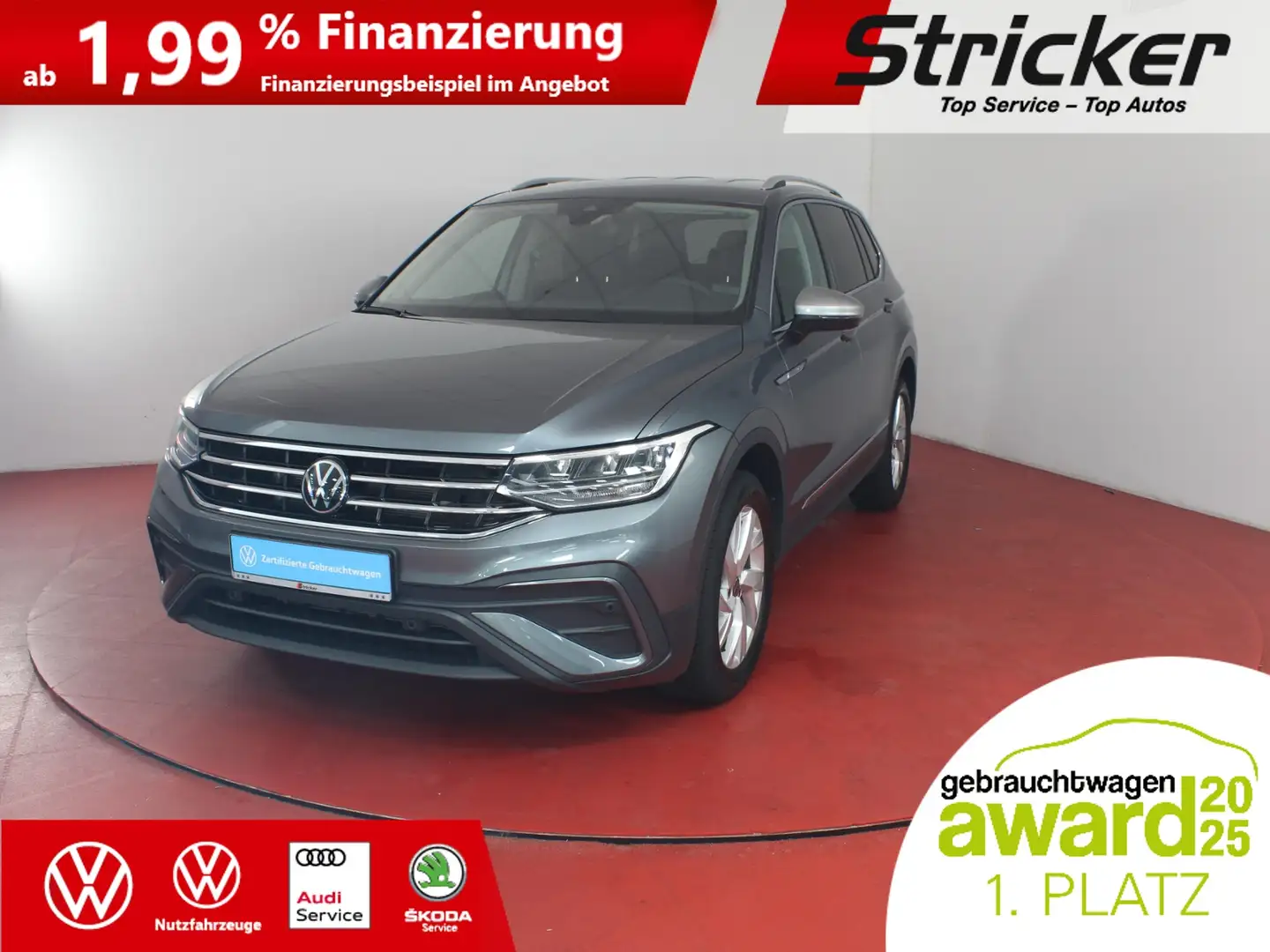 Volkswagen Tiguan Allspace Life 1.5TSI DSG 312,-ohne Anzahlung 7-Sitzer AHK Grau - 2