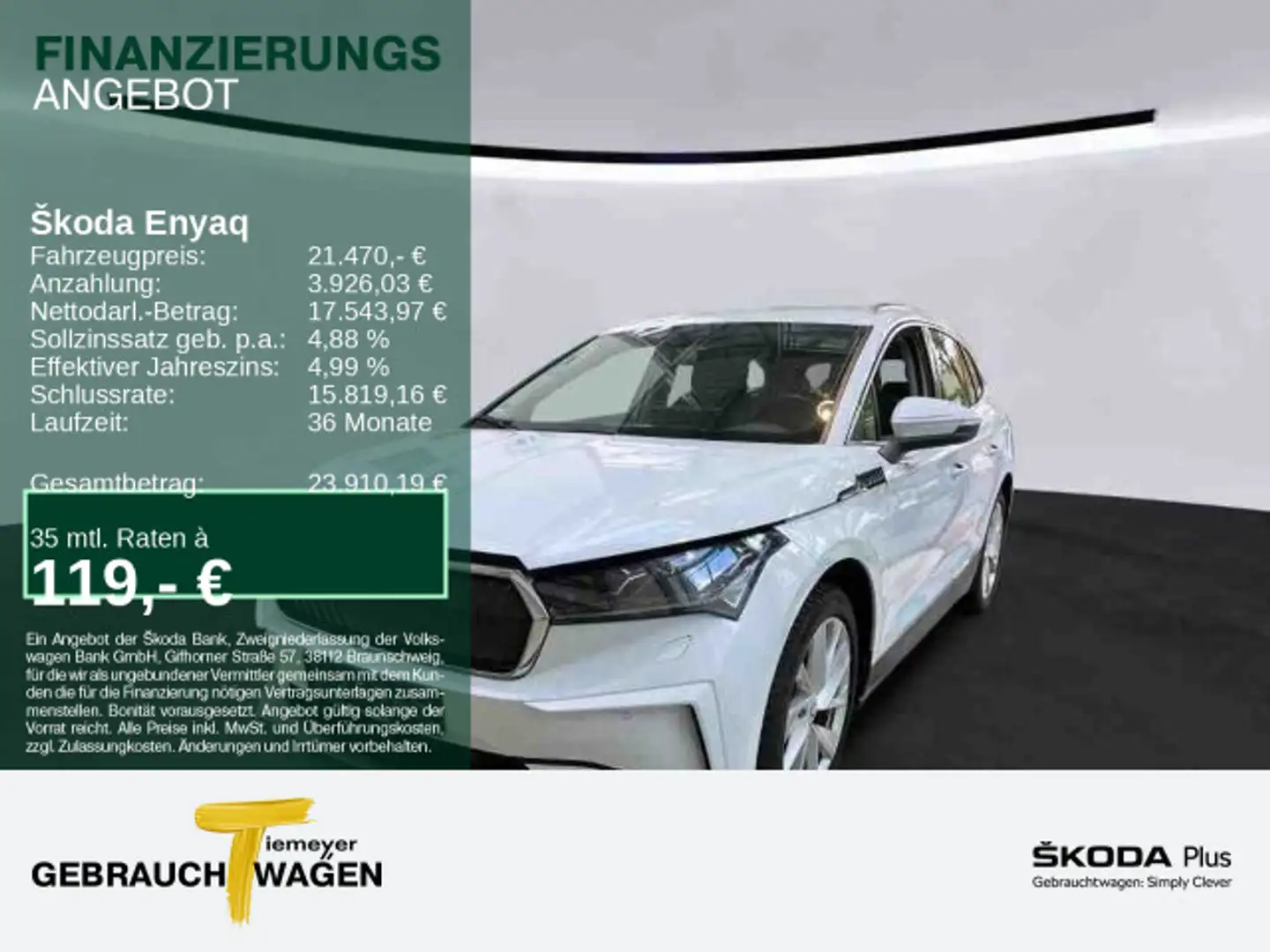 Skoda Enyaq 60 iV LOUNGE LM20 ALCANTARA MATRIX W-PUMPE Weiß - 1