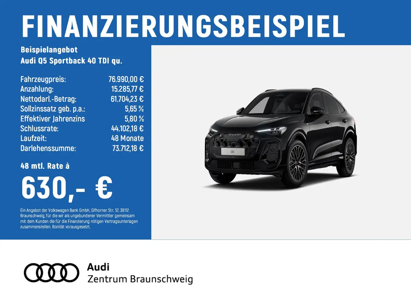 Audi Q5 Sportback 40 TDI qu. MATRIX+PANO+AHK+MEMORY Schwarz - 2