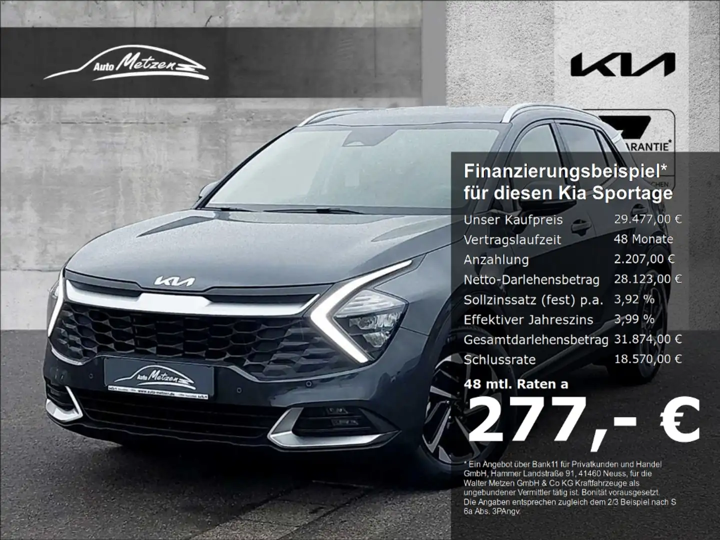 Kia Sportage 1.6 T-GDI Vision Navi Apps Alu Kamera Digitales Co Gris - 1