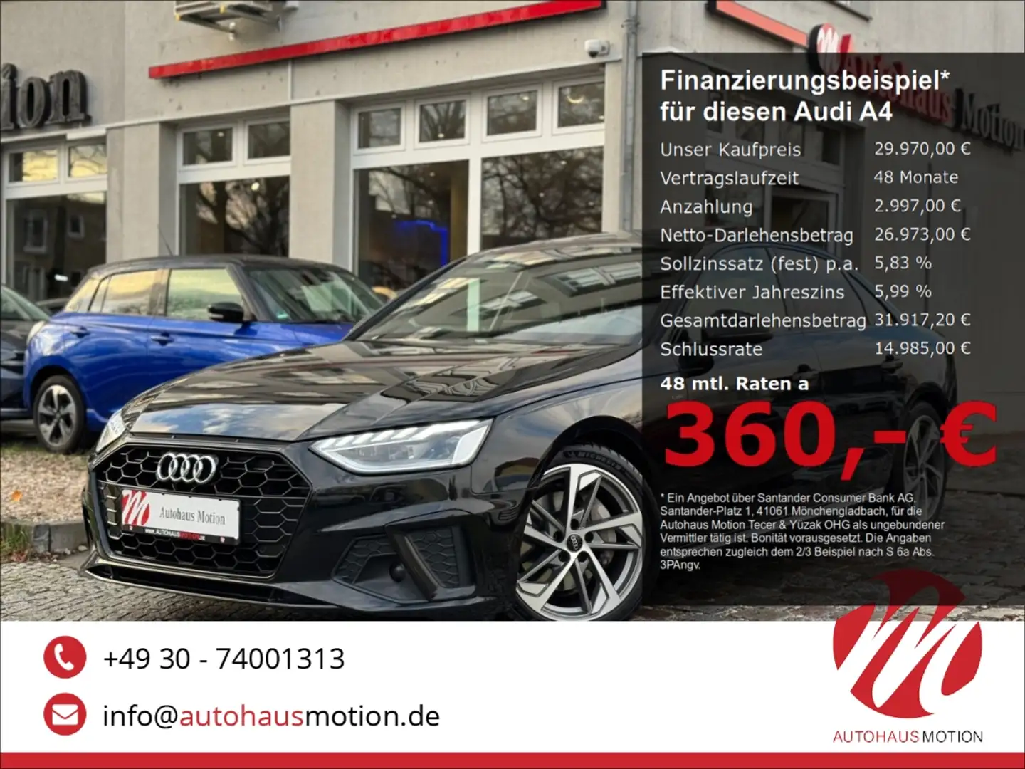 Audi A4 40 TDI 2x S line GSD NAVI MATRIX B&O AMBIENTE Schwarz - 1