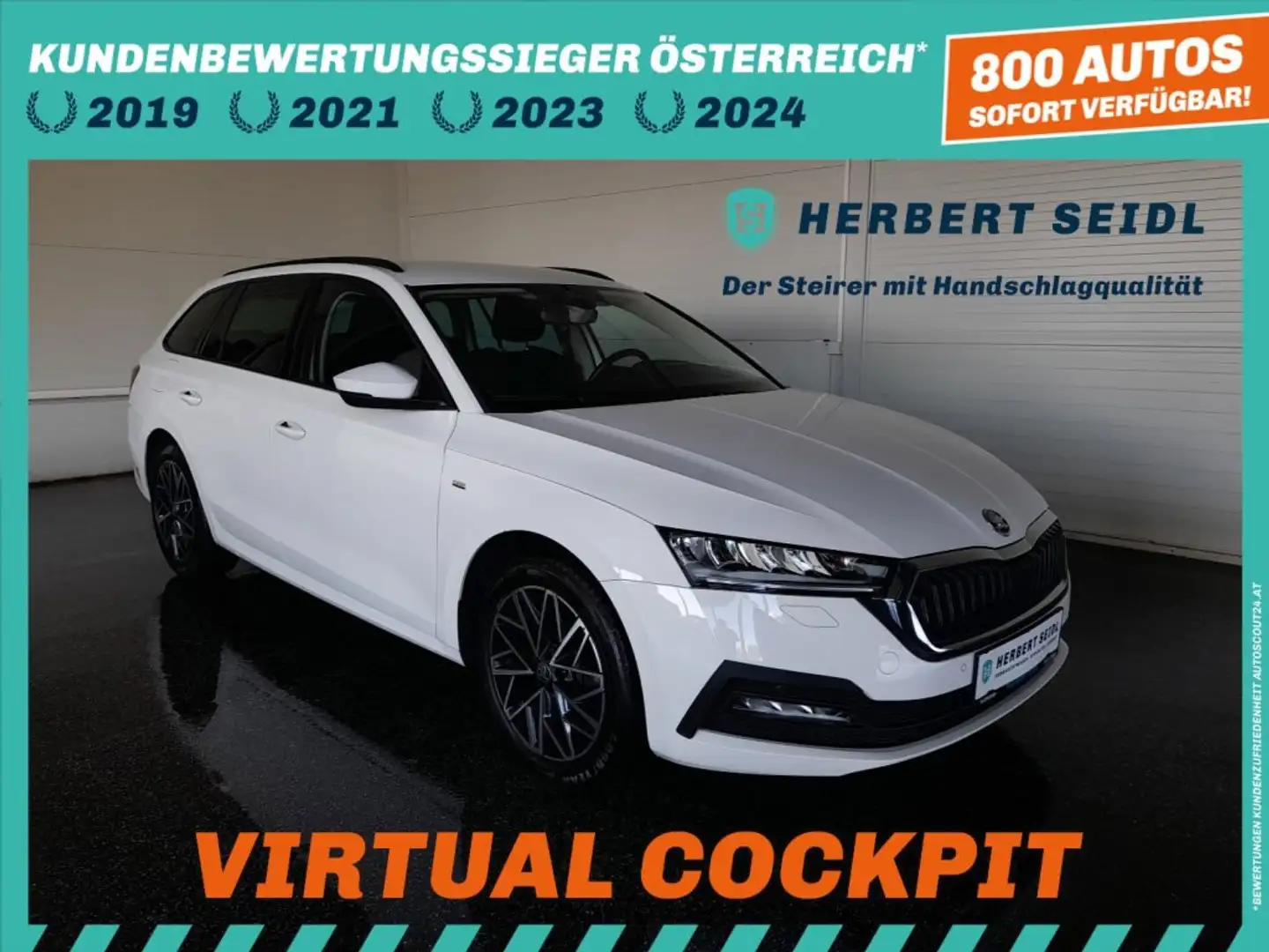 Skoda Octavia Combi 2,0 TDI DSG Weiß - 1