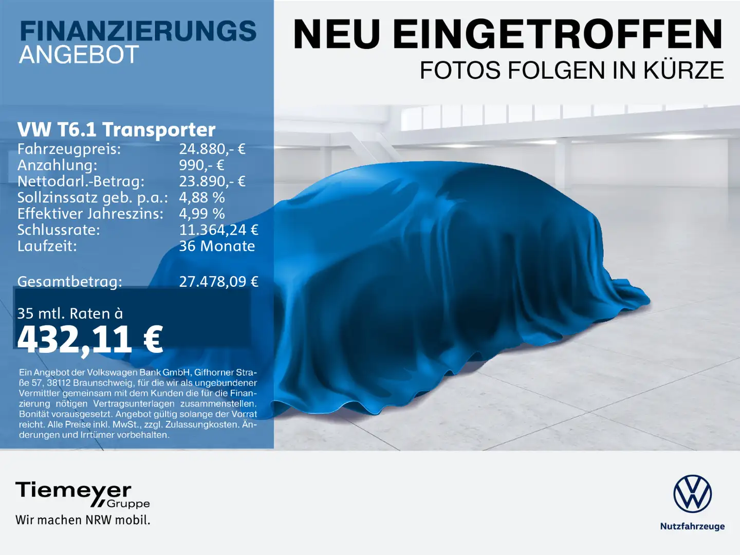 Volkswagen T6.1 Transporter T6.1 Kasten LED NAVI STD.HZ Blanc - 1