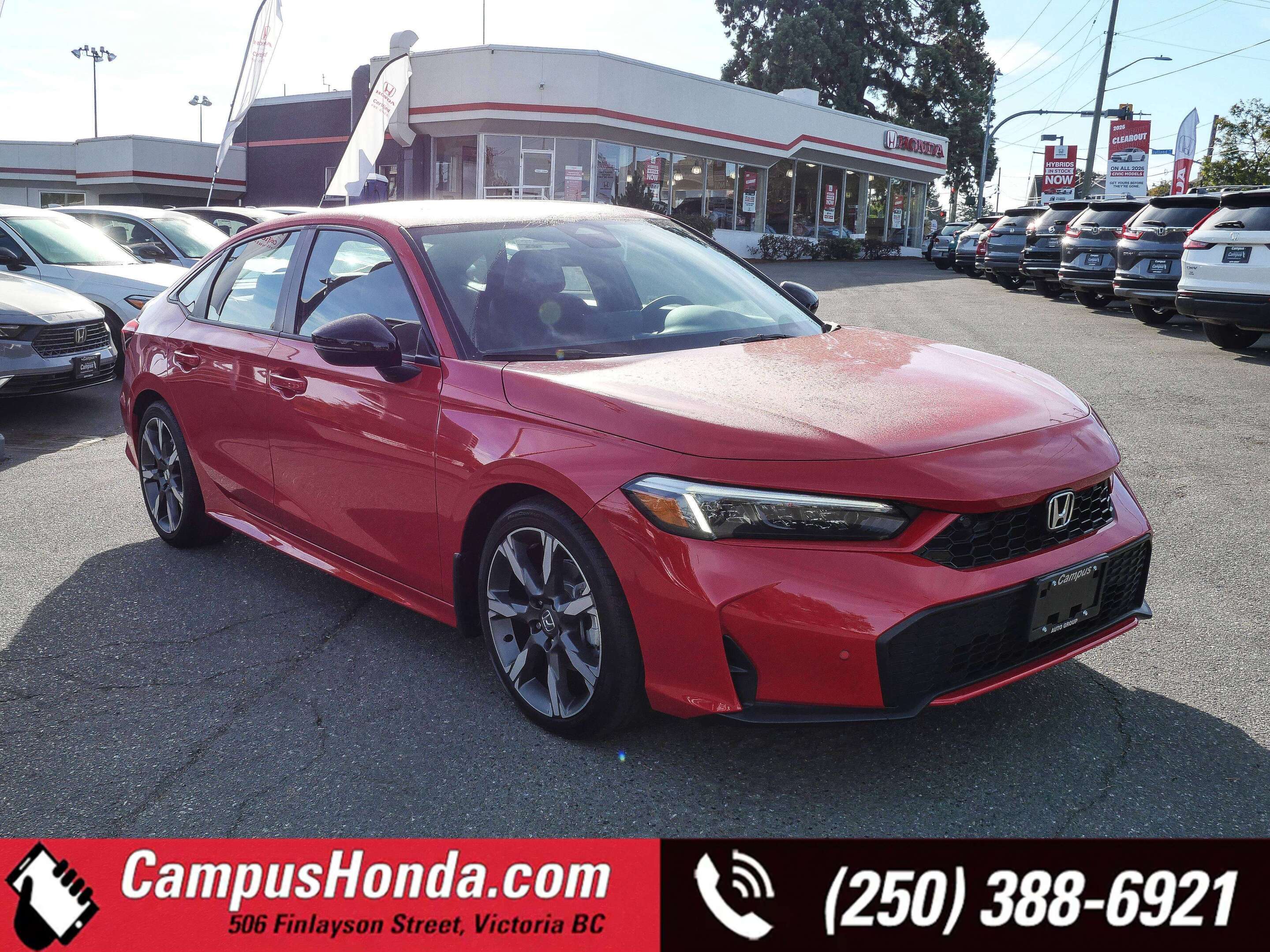 Red 2026 Honda Civic Hybrid Sedan Front-Wheel Drive Automatic