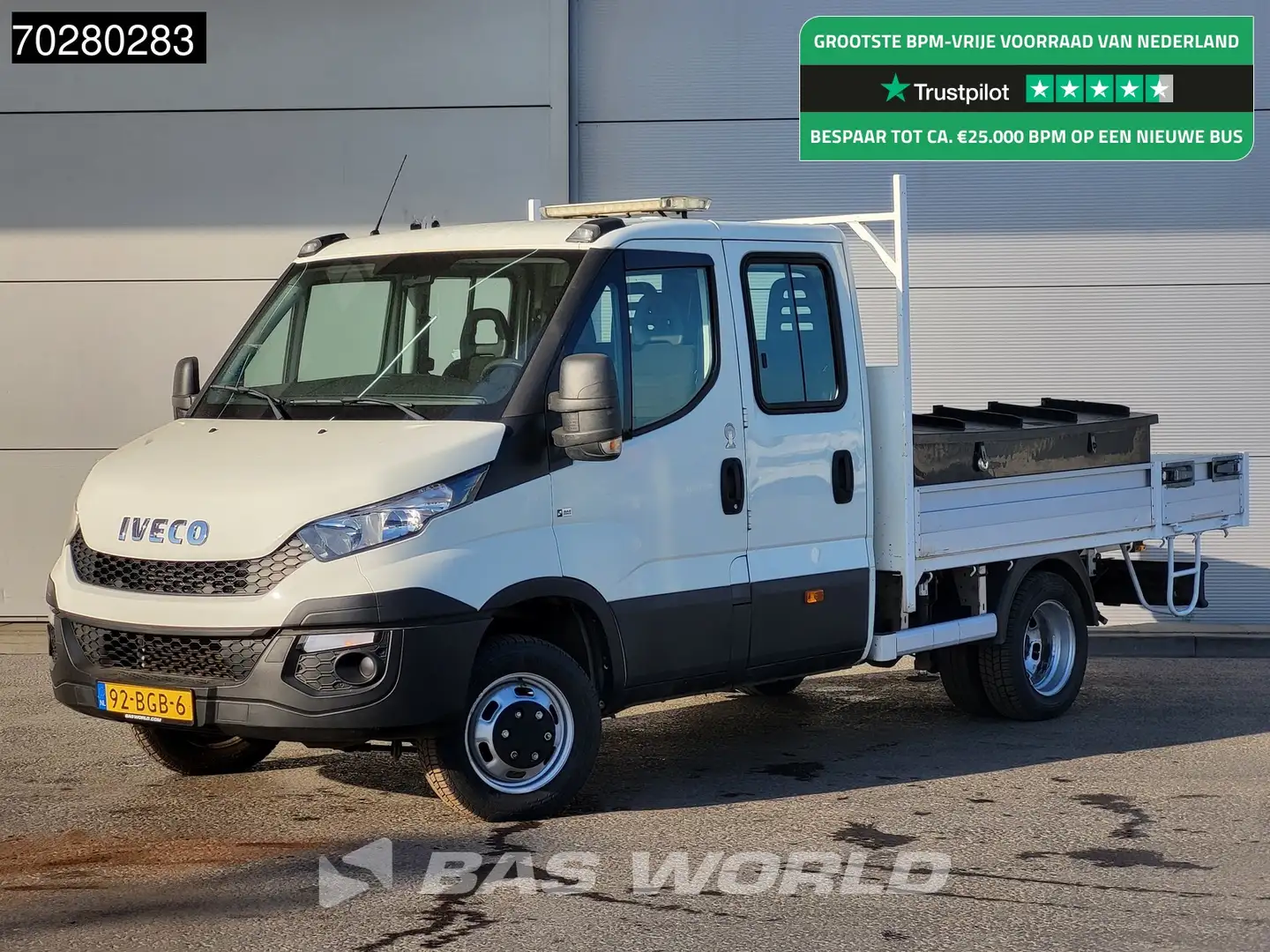 Iveco Daily 50C17 3,0L Automaat 170PK HIAB 017T-2 DC Open laad Wit - 1