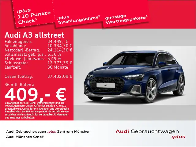 Audi A3 35 TDI S tronic AHK/Navi+/19"Zoll/A
