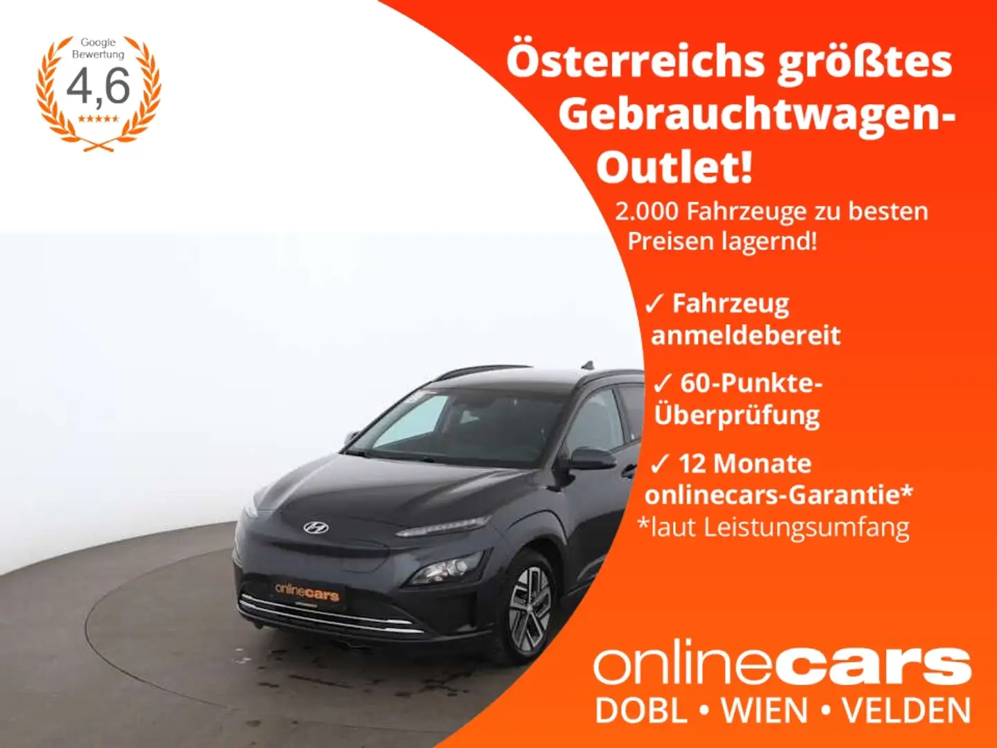 Hyundai KONA Elektro Edition 30+ 39kWH Aut WAERMEPUMPE Grau - 1
