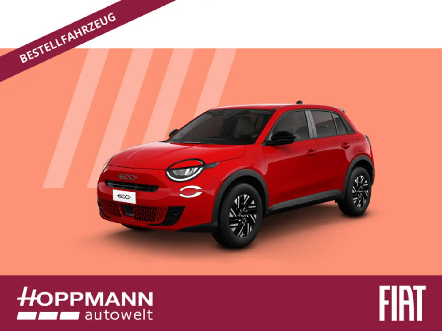 Fiat 600 1.2 Hybrid T3 *LEASINGKNALLER* Rot - 1