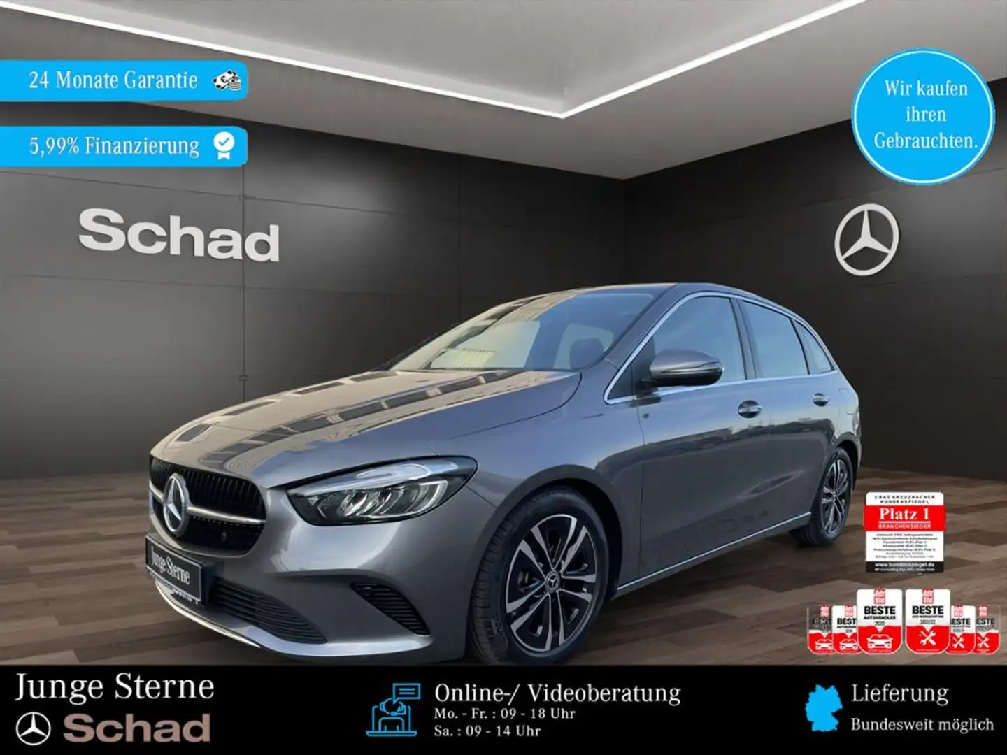 Mercedes-Benz B 180 PROGR+LED+KAMERA+ASSIST+EASY-PACK+SHZ+DAB+ Grijs - 1