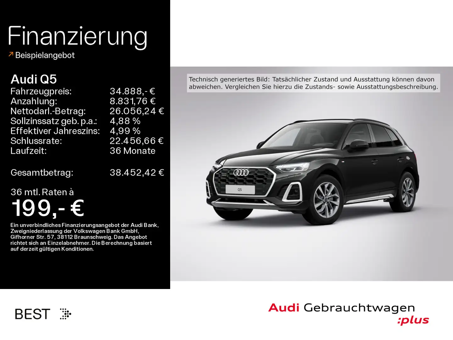 Audi Q5 S line 40 TDI qu. Matrix*B&O*Kamera*Navi Schwarz - 1