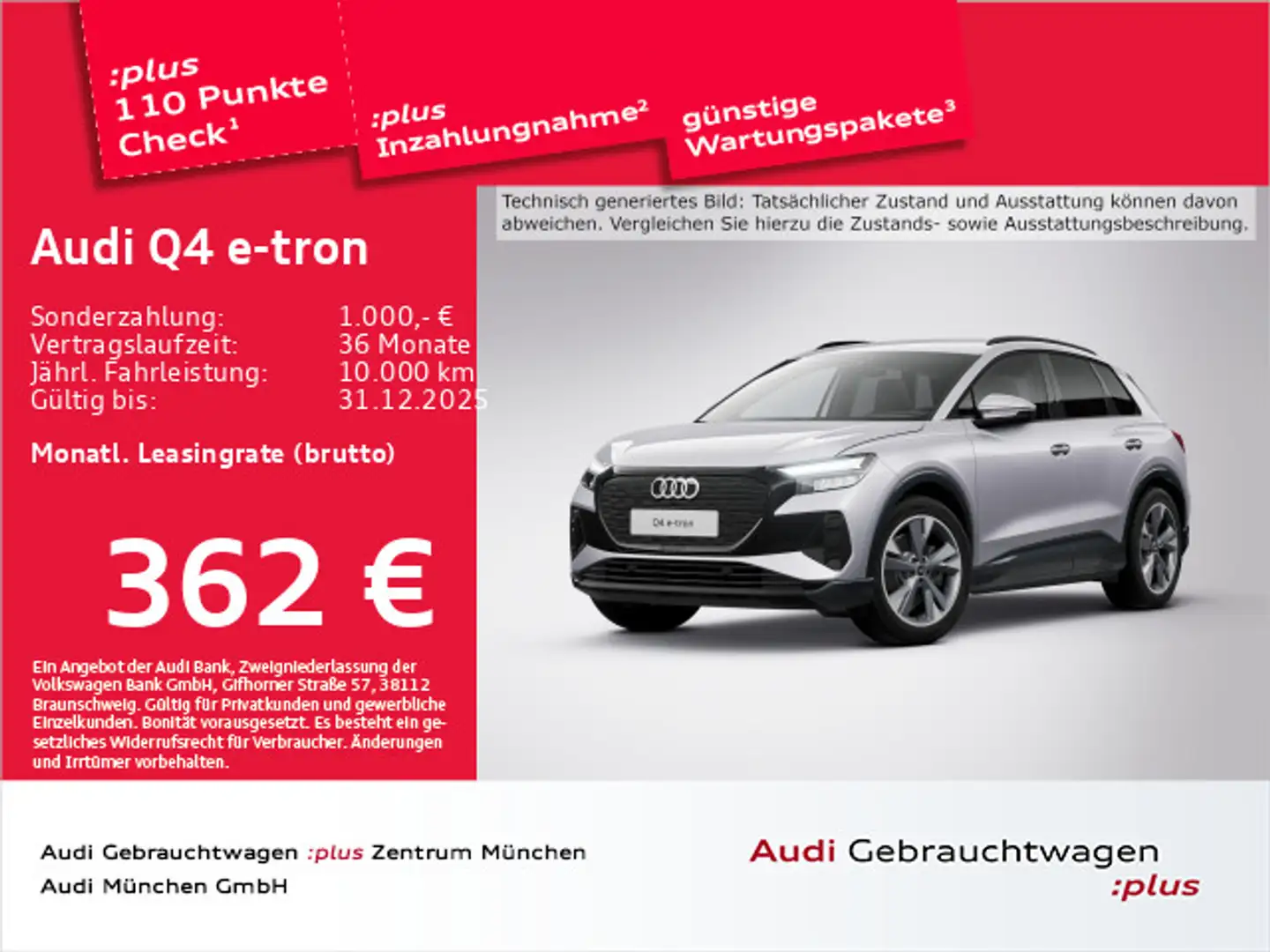 Audi Q4 e-tron 45 advanced AHK/20"Zoll Silber - 1