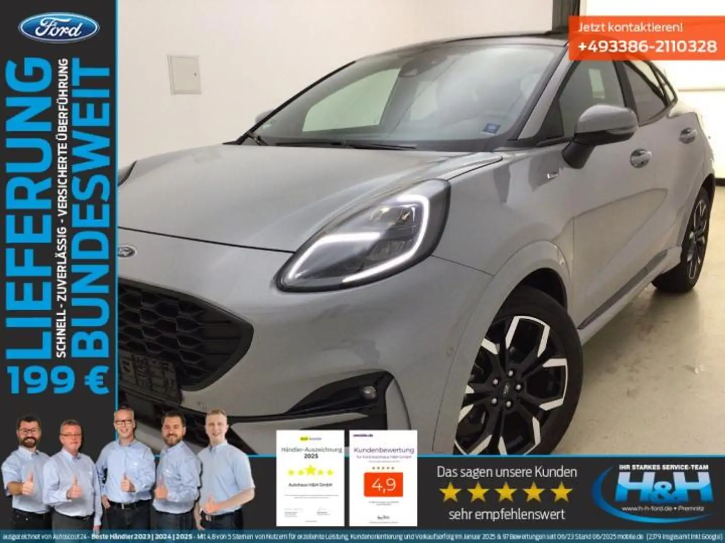 Ford Puma 1.0 M-Hybrid Aut. ST-Line X AHK+iACC+B&O Grau - 1