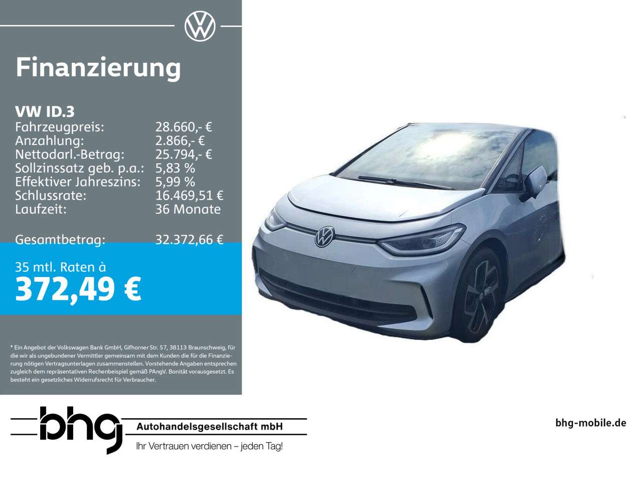 Volkswagen ID.3 — Volkswagen ID.3 Pro 58 AHK MatrixLED PanoDach Navi connect