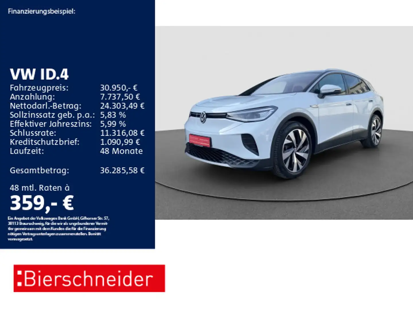 Volkswagen ID.4 Pro Perf AHK ACC MATRIX SHZ CAM 20 Weiß - 1