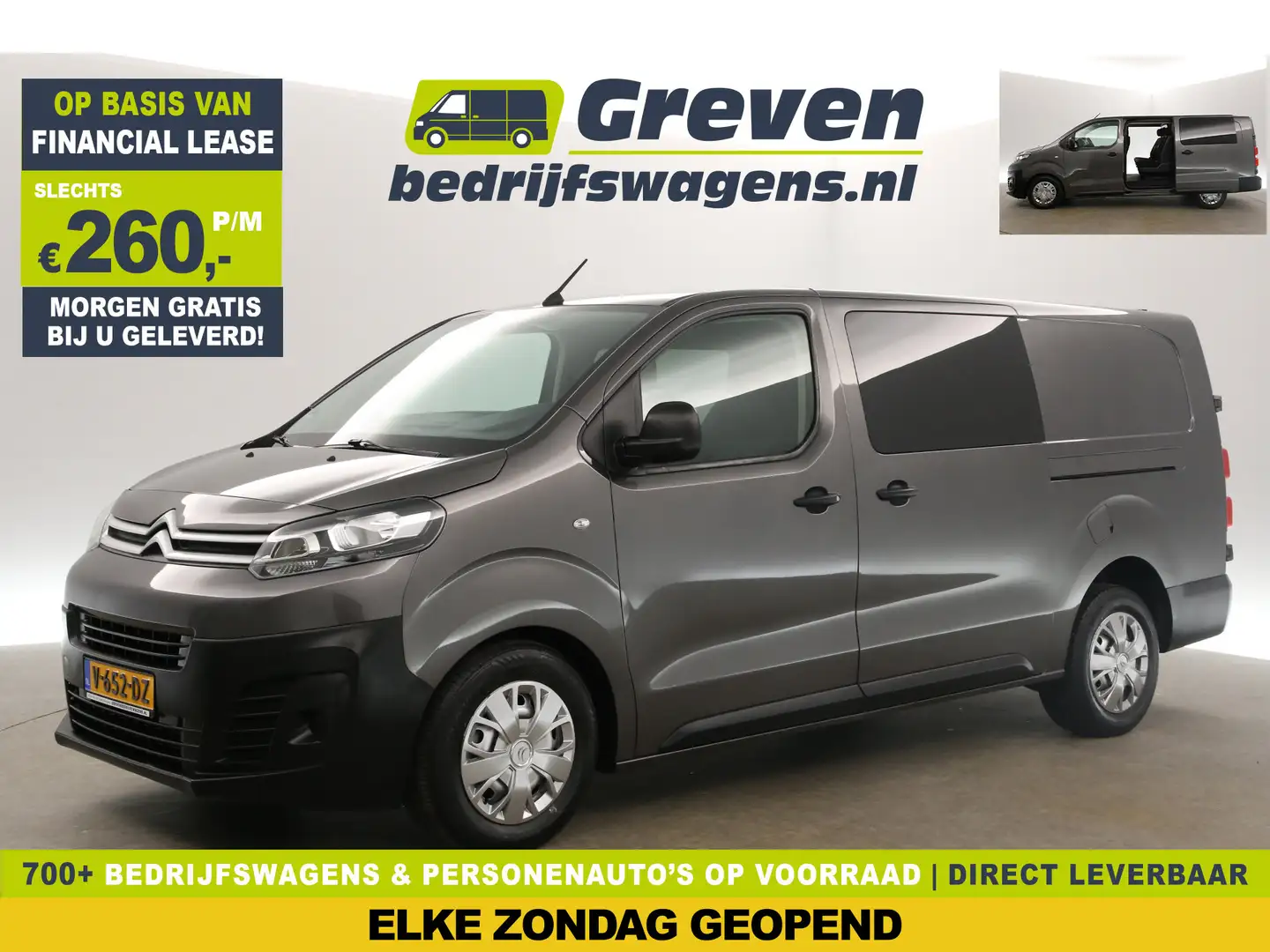 Citroen Jumpy 2.0 BlueHDI L3H1 | Dubbele Cabine | 5 Persoons | A Grijs - 1