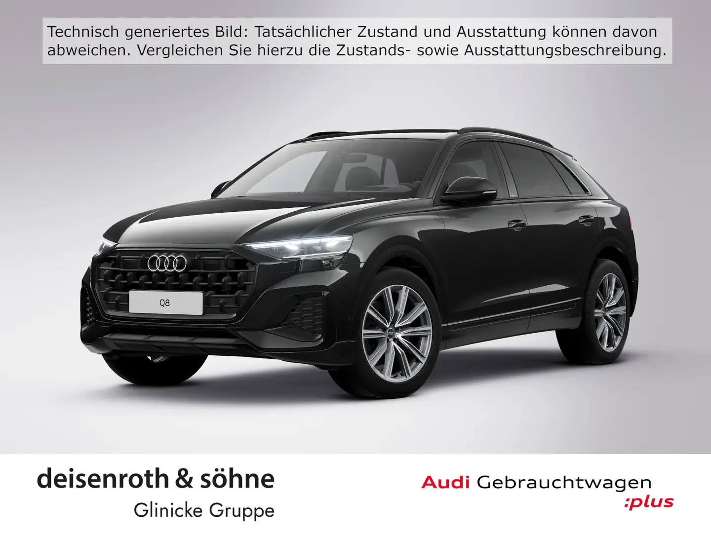 Audi Q8 45 TDI AHK/Matrix/HuD/Luft/PBox/Assist/ACC/20 Schwarz - 1