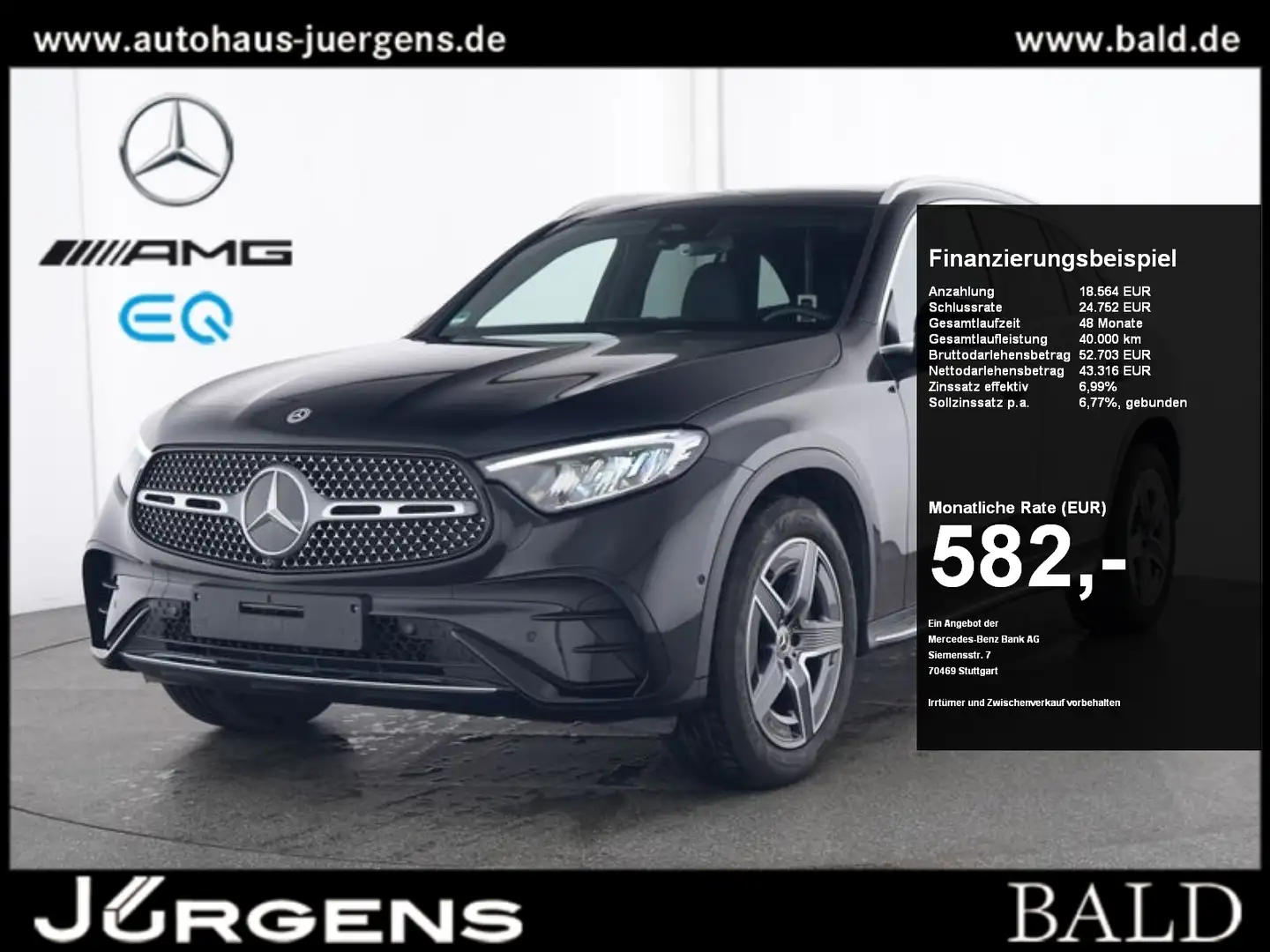 Mercedes-Benz GLC 300 d 4M AMG-Sport/LED/Cam/Pano/AHK/Memo/19" Schwarz - 1