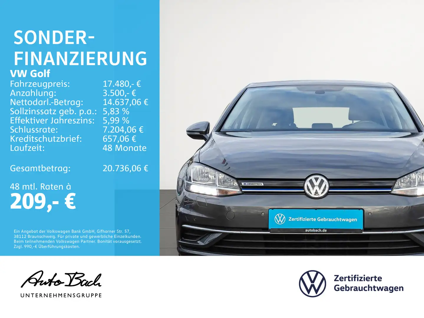 Volkswagen Golf VII 1.5 TSI Comfortline DSG Navi Climatroni Grau - 2