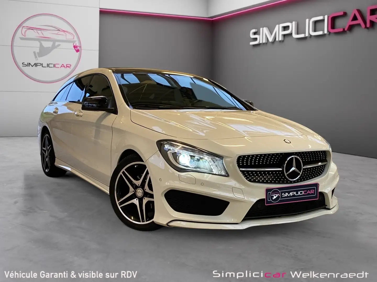 Mercedes-Benz CLA 180 CLA 180 SHOOTING BREAK-AMG-PANO-SG.CH-H/K-CAM-CUIR Blanc - 1