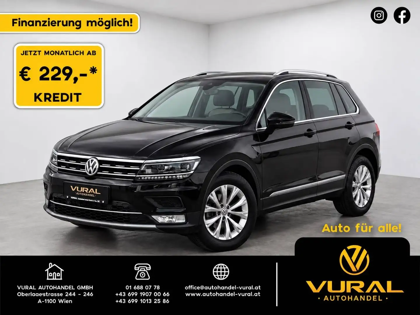 Volkswagen Tiguan 2.0 TDI Comfortline 4Motion BlueMotion DSG | NAVI | NOTBREMS | LED | Schwarz - 1