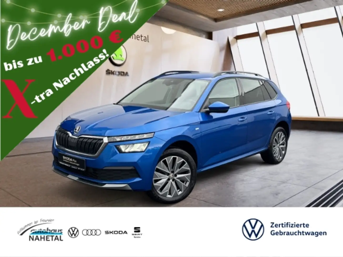 Skoda Kamiq 1.5TSI DSG Tour LED AHK 17''LM SMART LINK KEYLESS Blau - 1