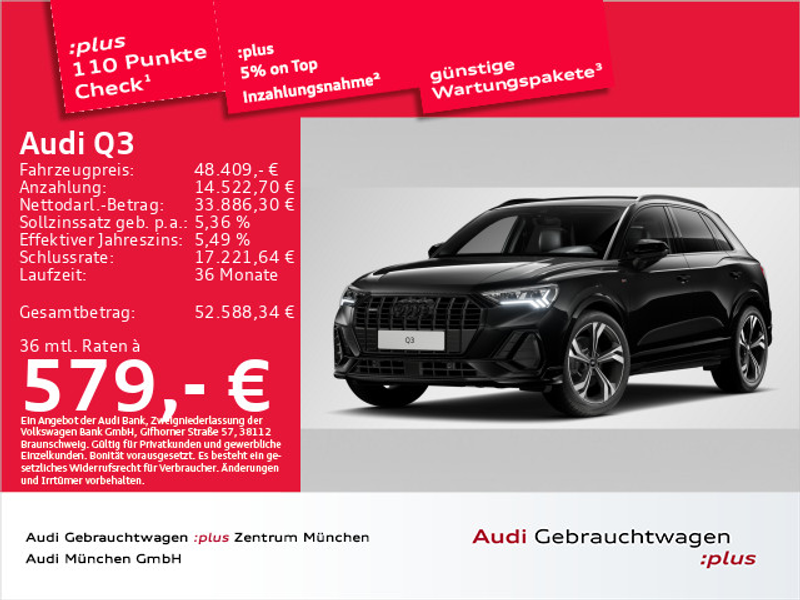 Audi Q3 45 TFSI qu. S tronic S line S line Virtual+/M