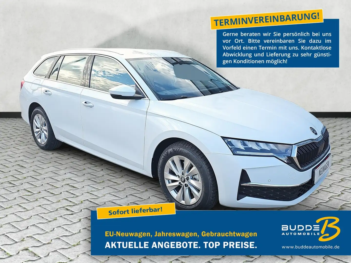 Skoda Octavia Combi 1.5 eTSI DSG Selection Navi Kessy Weiß - 1