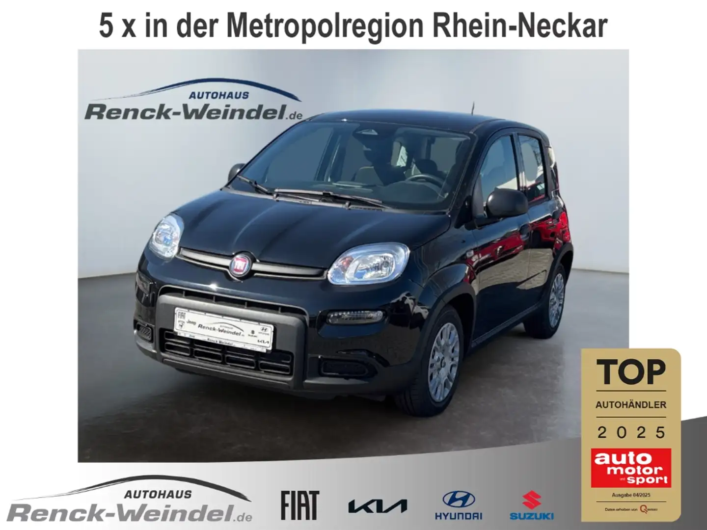 Fiat New Panda 1.0 DAB Spurhalteass. Verkehrszeichenerk. Notbrems Schwarz - 1