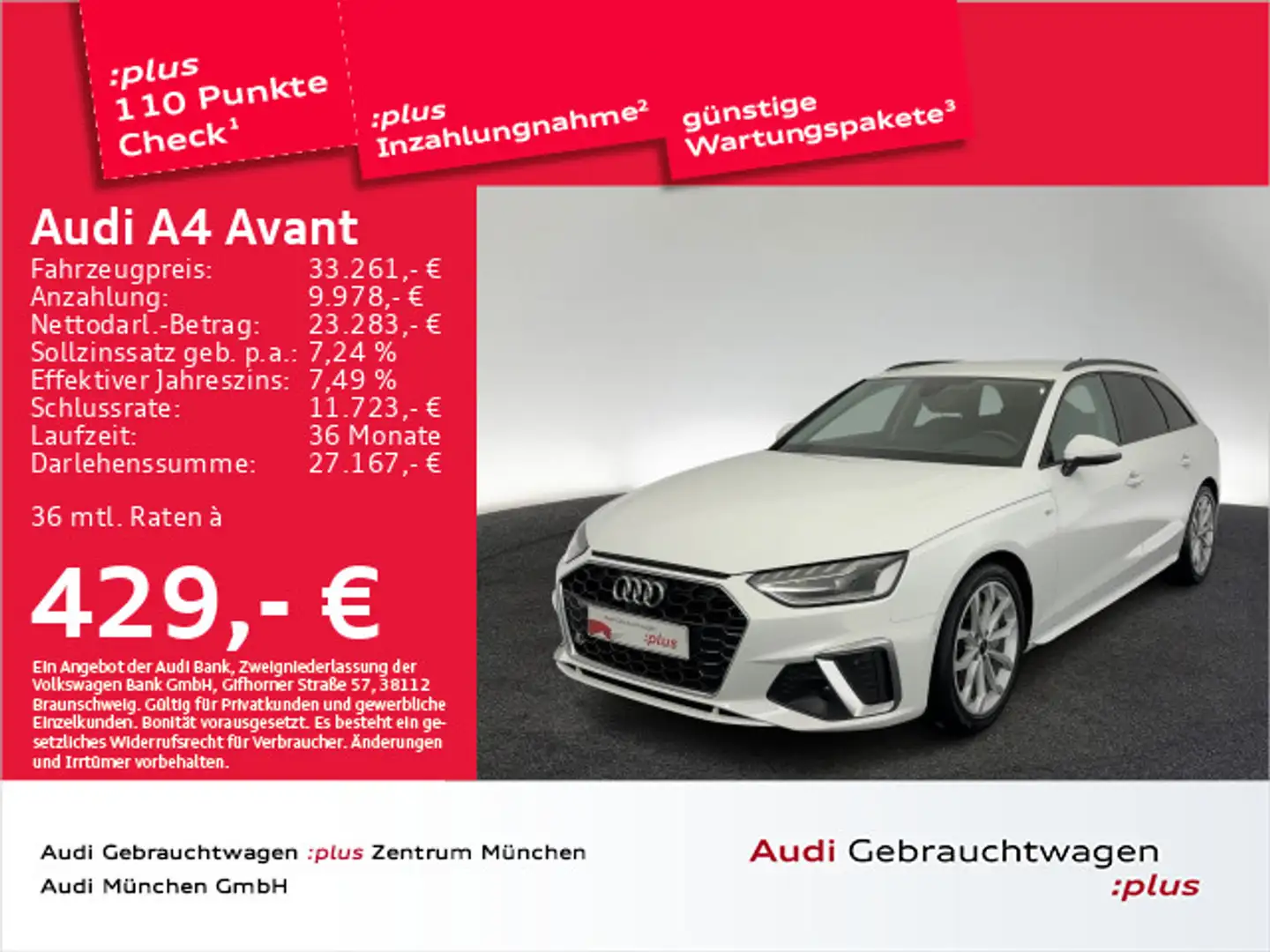 Audi A4 40 TDI S tronic S line Navi+/B&O/HuD/Ka Wit - 1