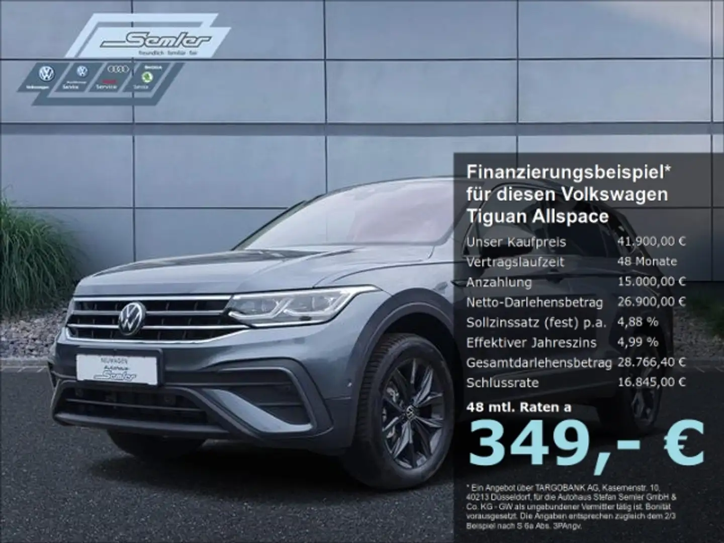 Volkswagen Tiguan Allspace Move TDI 7SIT STNDH PANO AHK H&K Gris - 1