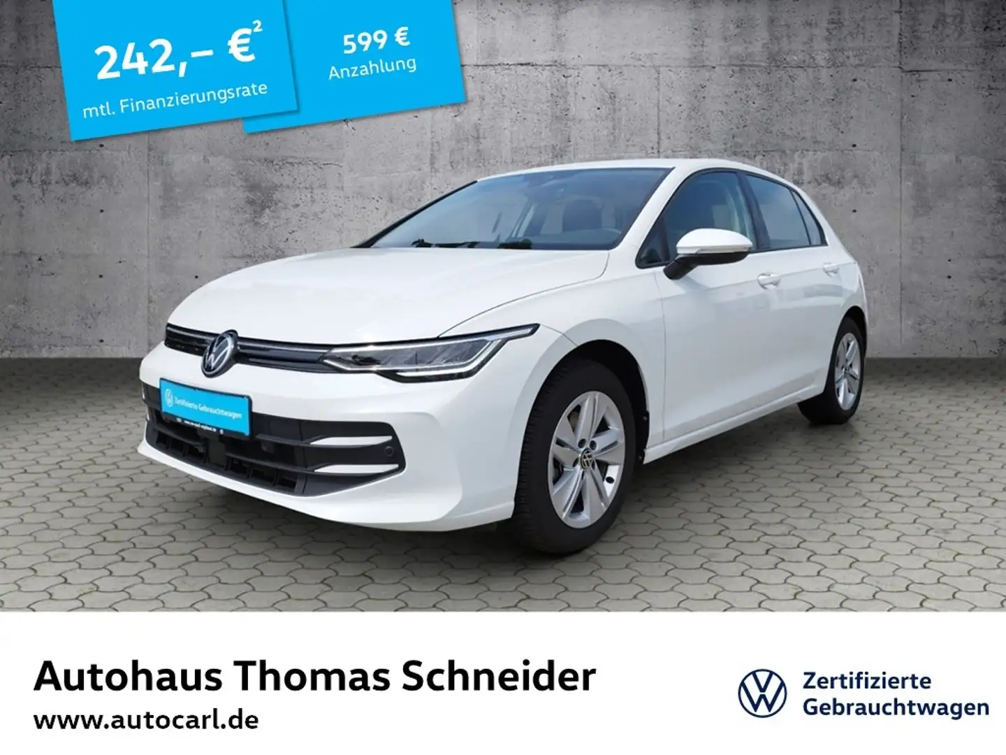 Volkswagen Golf VIII Life 1.5 TSI 3-Zonen/SHZ KLIMA LED ALU Weiß - 1
