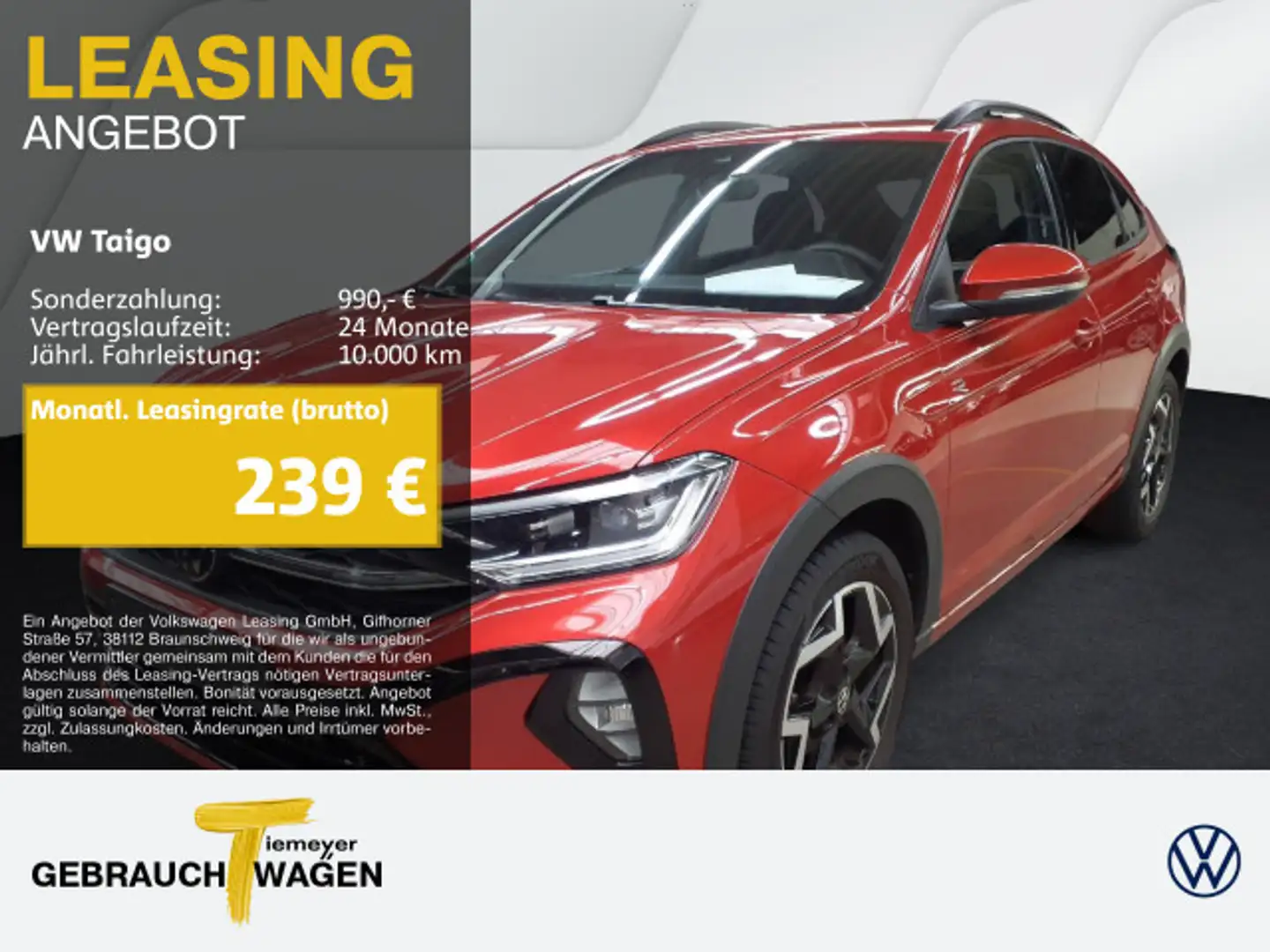 Volkswagen Taigo 1.5 TSI DSG R-LINE MATRIX AHK KAMERA ACC Rot - 1