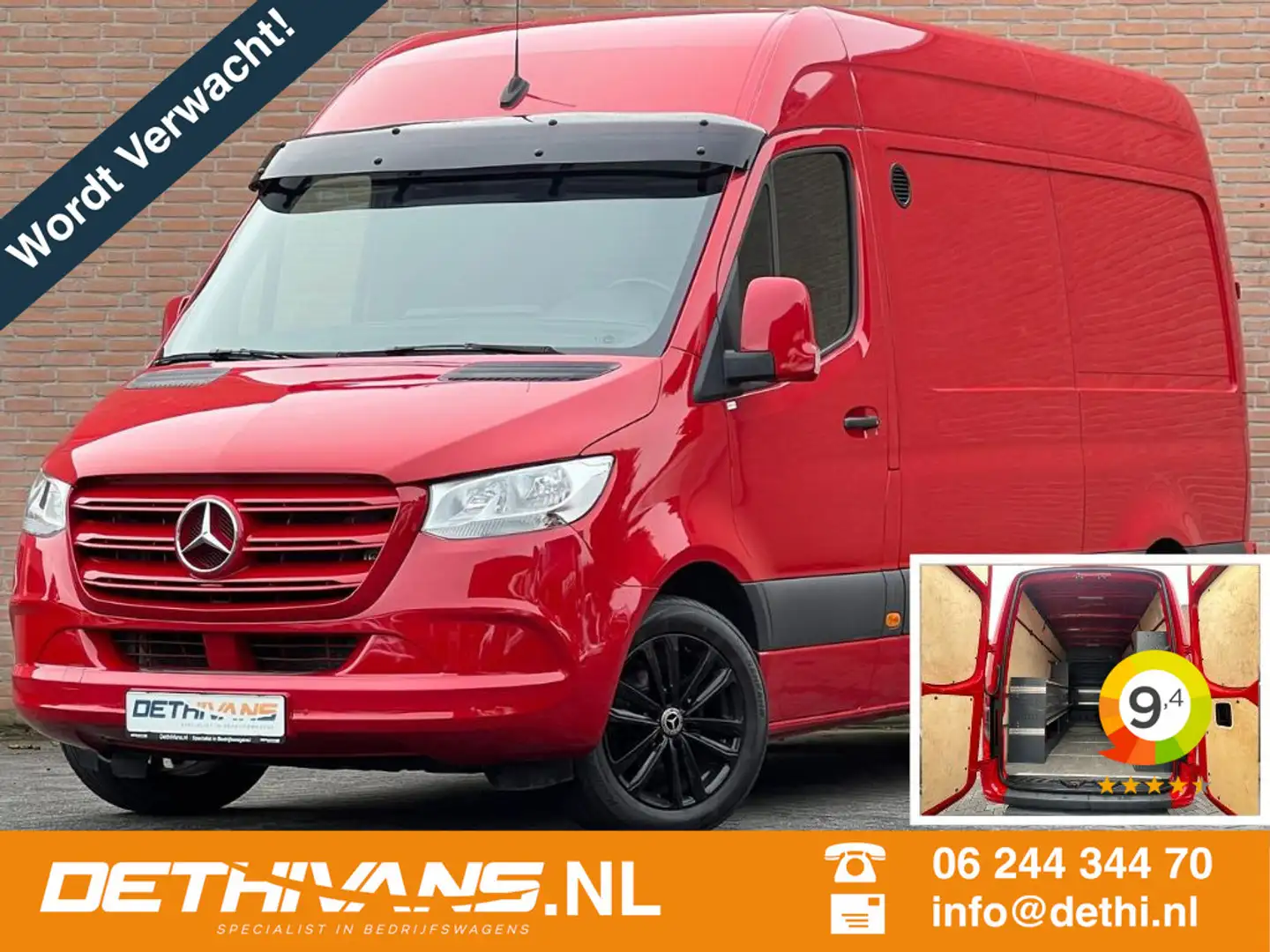 Mercedes-Benz Sprinter 315CDI 150PK L2H2 / Carplay / Complete inrichting Rood - 1