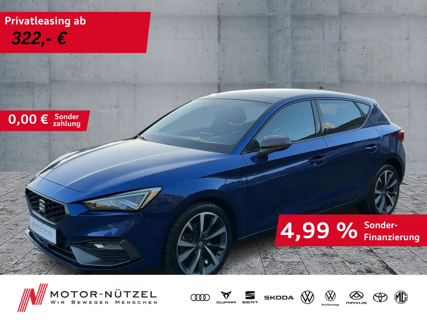 SEAT Leon FR-LINE 1.4 eHYBRID LED+NAVI+PANO+ACC+DCC Blau - 1