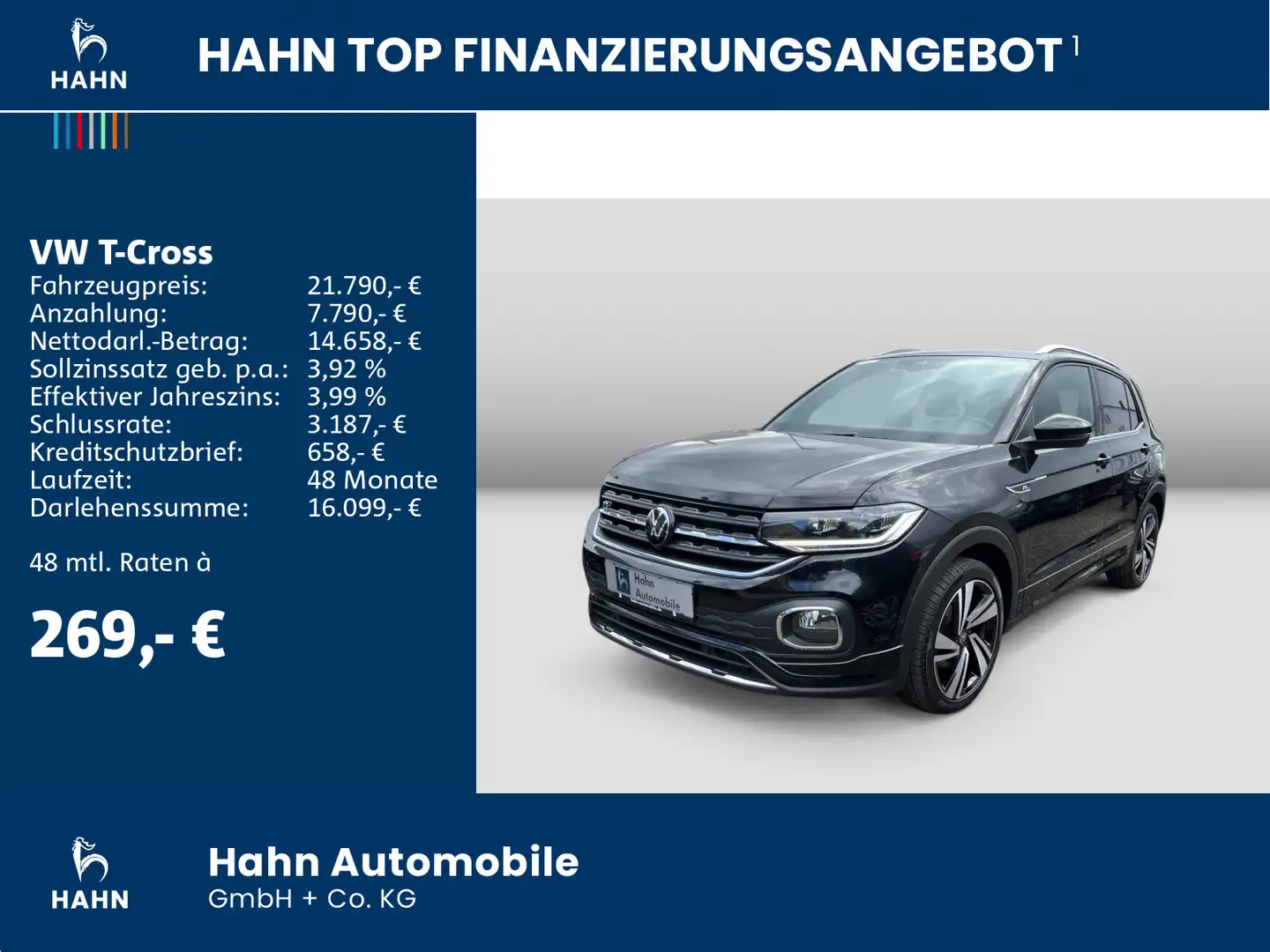 Volkswagen T-Cross 1.5TSI Style DSGLED ACC CAM Navi Sitzh Schwarz - 2