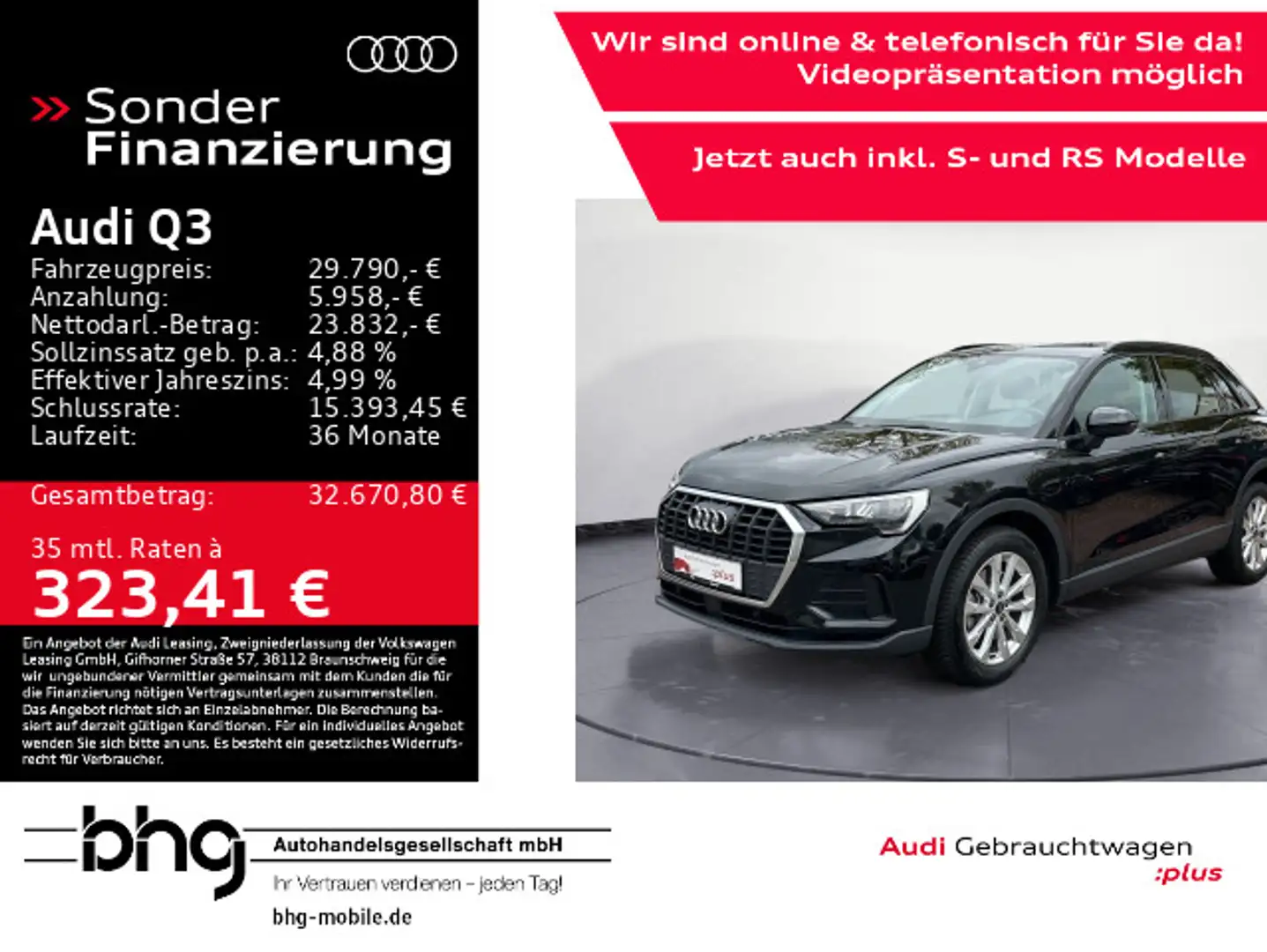 Audi Q3 45 TFSIe LED/Navi/EPH/Assist/uvm. Schwarz - 1