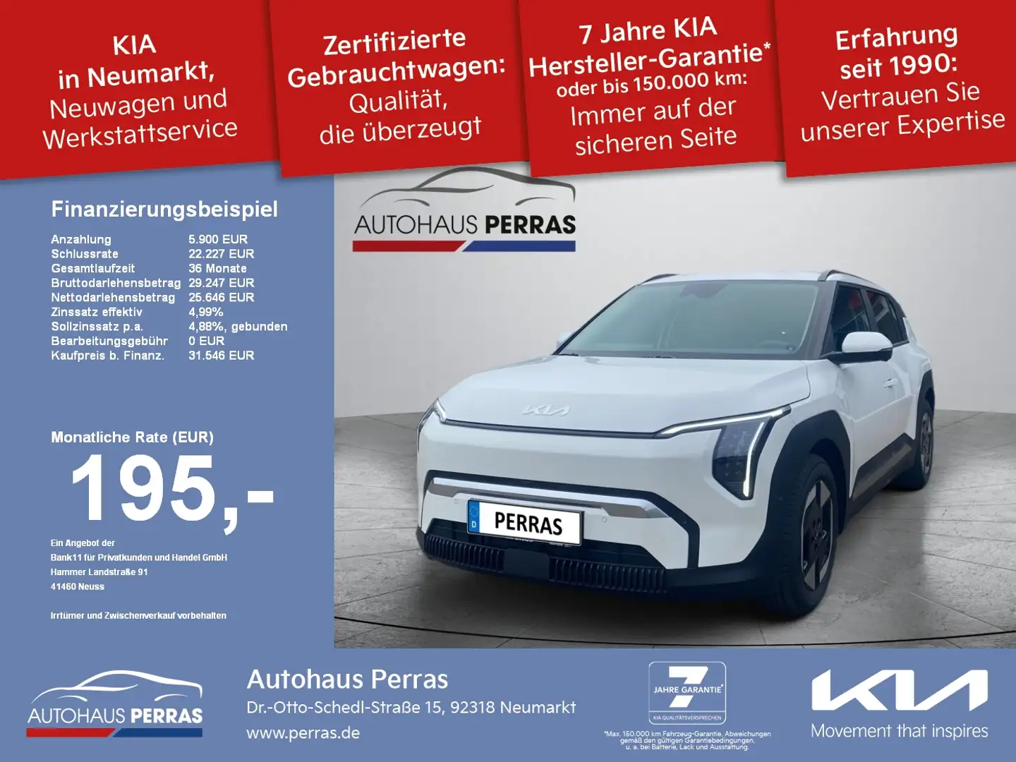 Kia EV3 58.3 EARTH WinterConnect-Paket V2L Wärmepumpe Blanc - 1