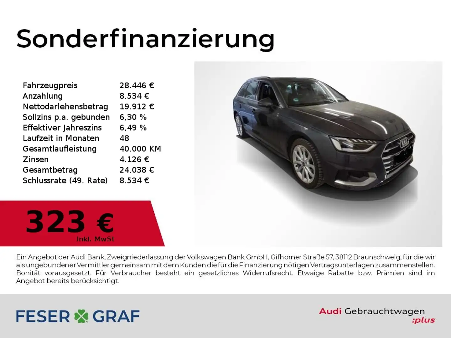 Audi A4 Avant 35 TFSI S Line Int Leder,LED,Navi Grau - 1