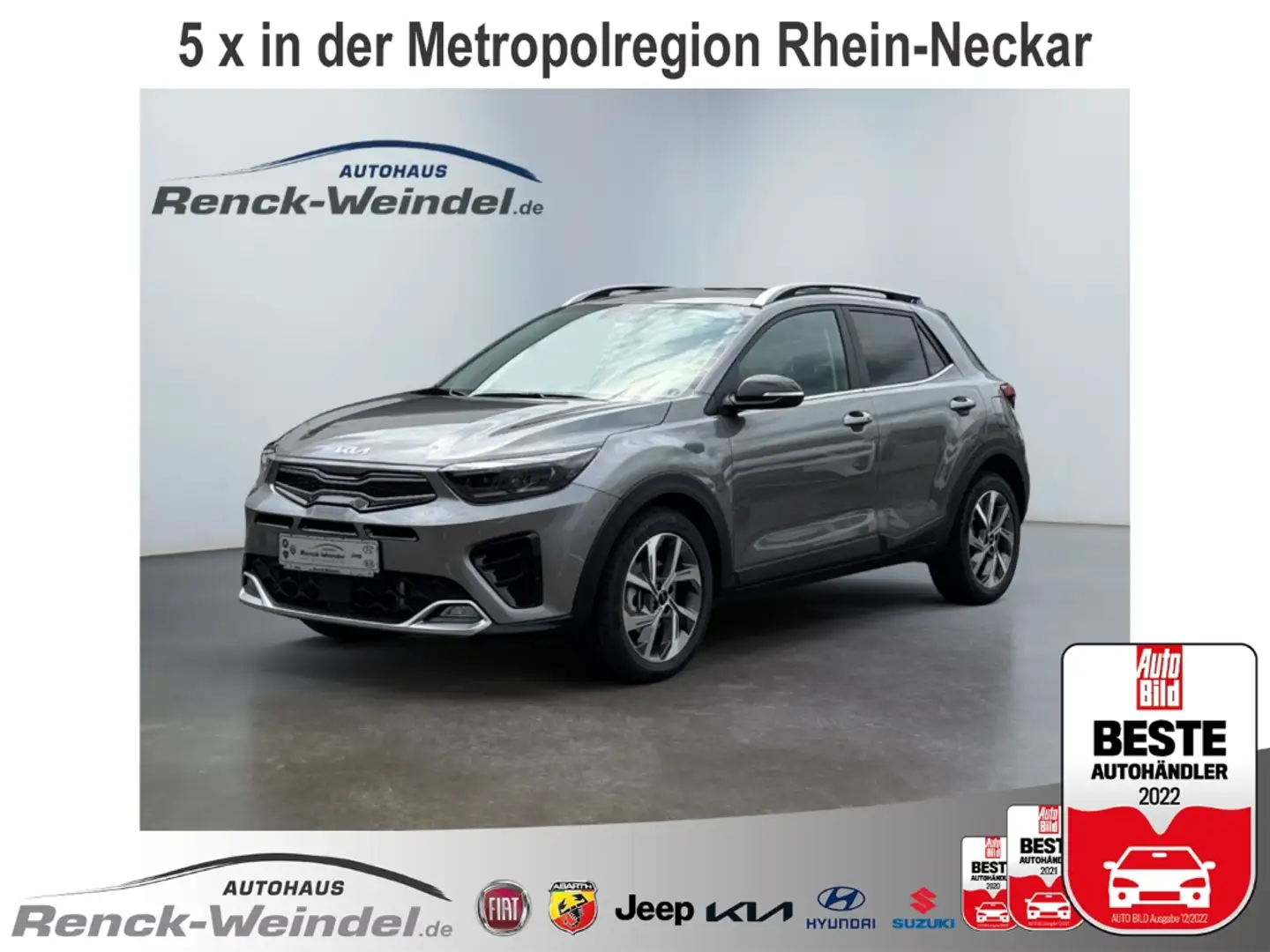 Kia Stonic GT-Line 1.0 Navi Rückfahrkam. Klimaautom ACC Andro Grau - 1