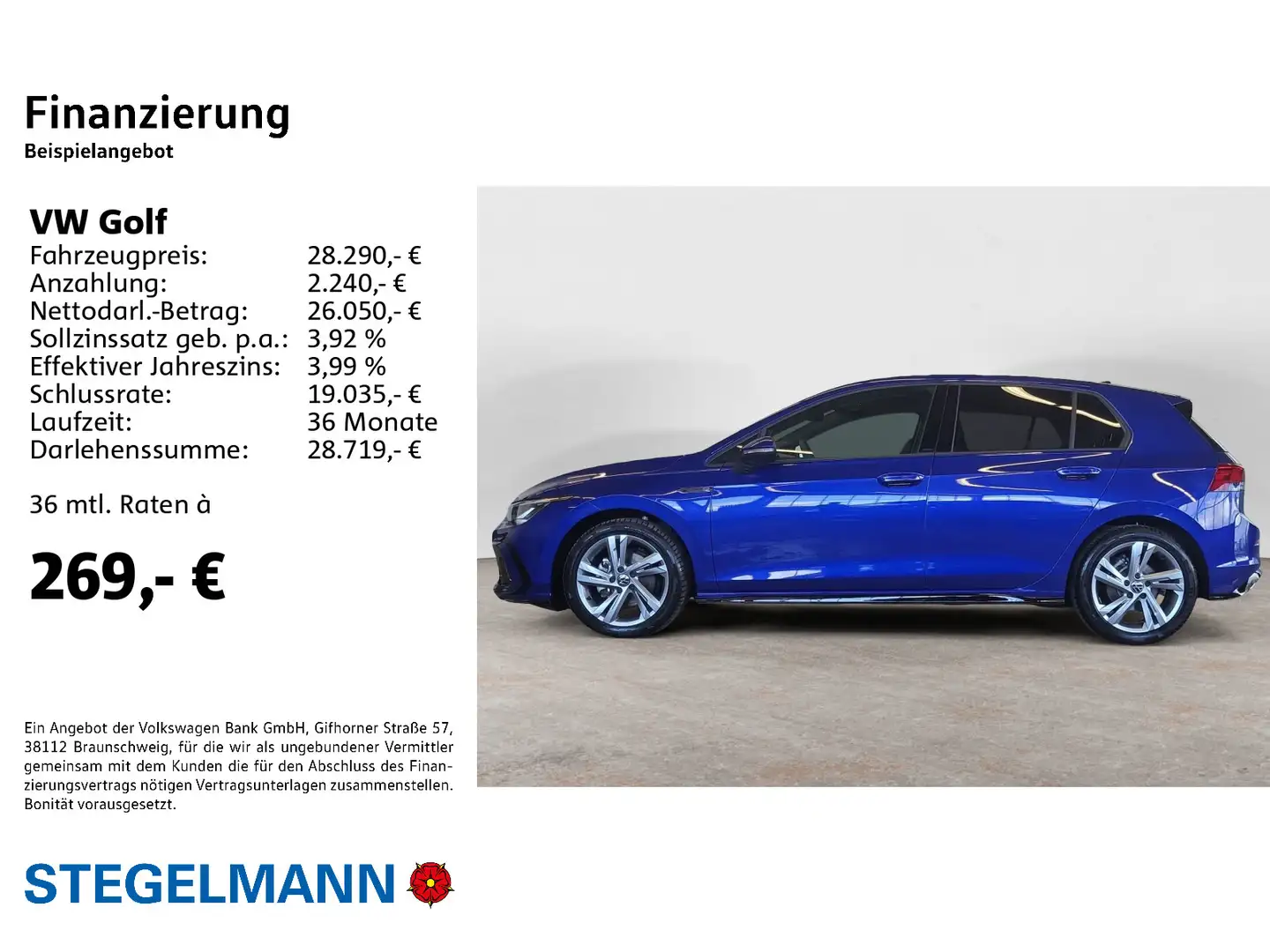 Volkswagen Golf VIII 1.5 TSI R-Line *LED*AHK*Navi*ACC*+3J. Bleu - 2
